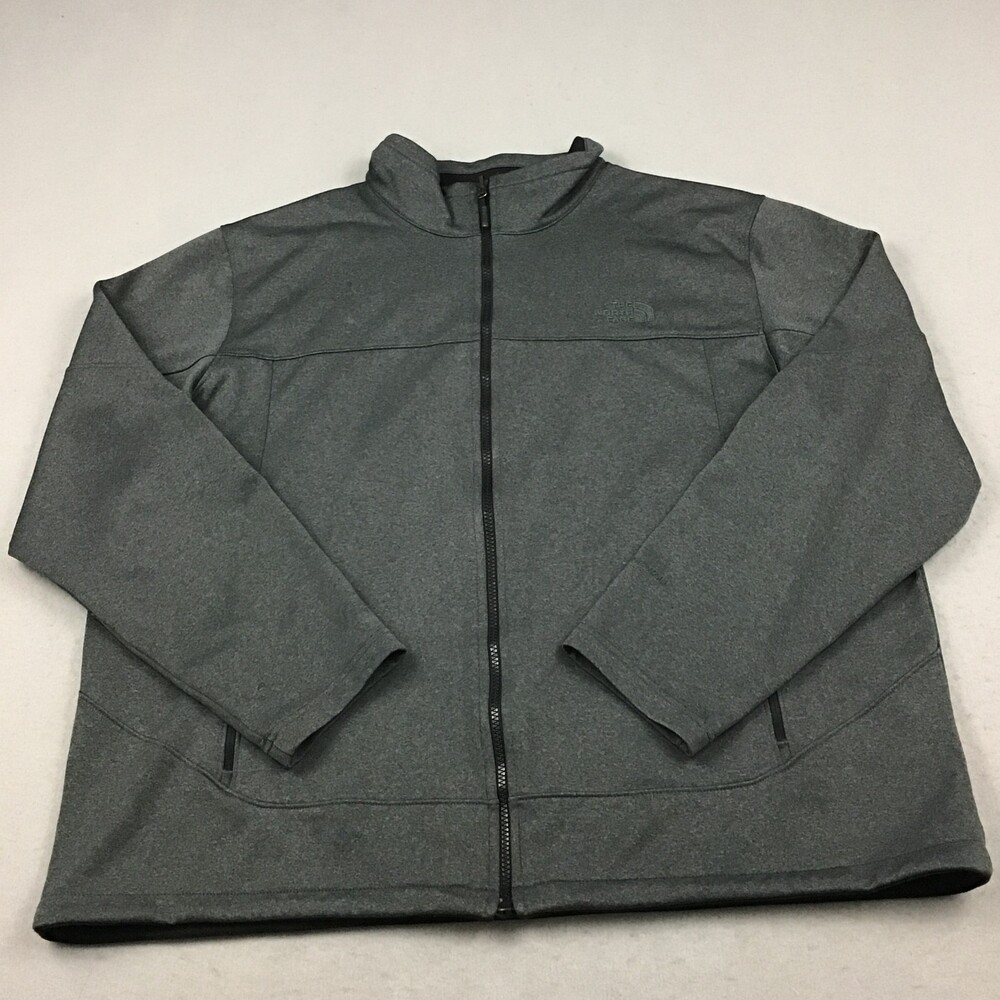 The North Face Jacket Men 2XL Gray Full Zip Gorpcore Hiking Pockets Logo XXL